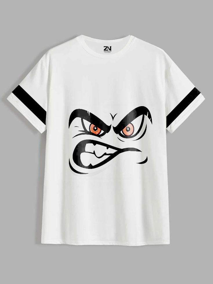 Angry Face Oversized Tee